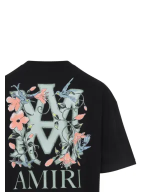 AMIRI フローラルロゴプリントTシャツ ブラック - サムネイル3