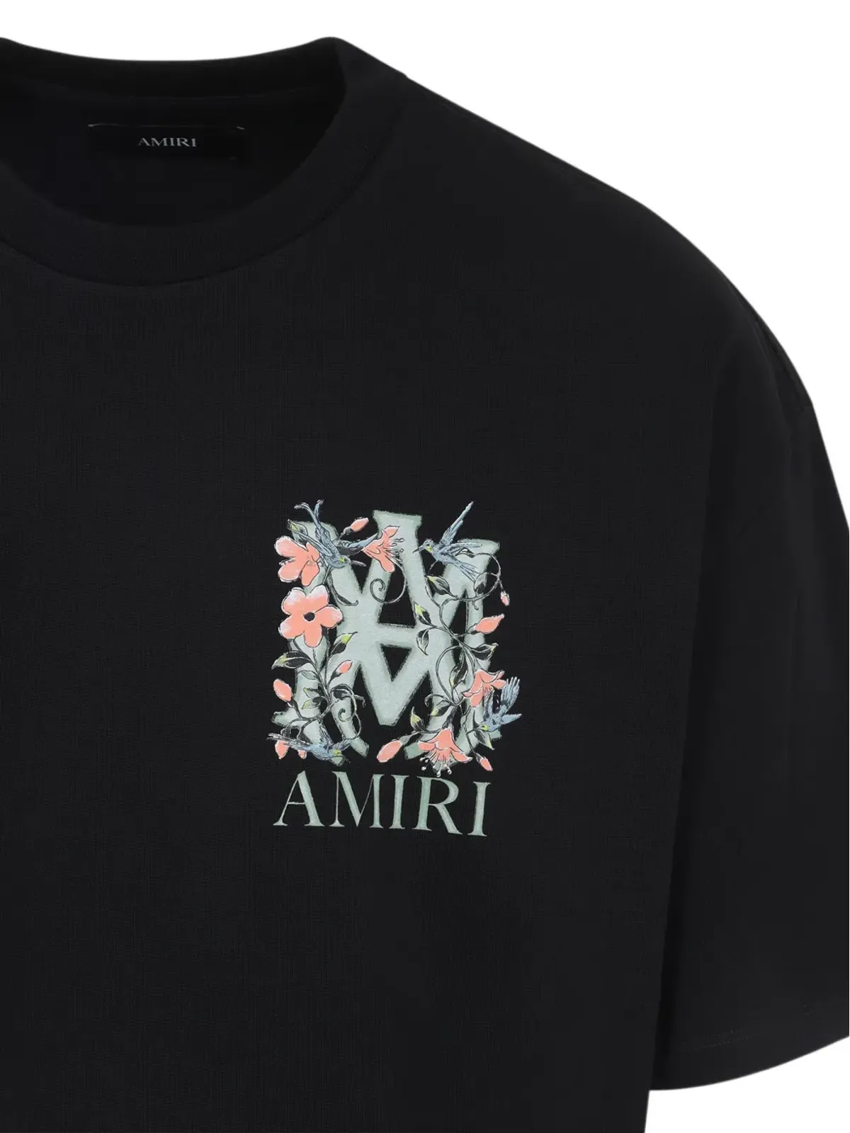 AMIRI フローラルロゴプリントTシャツ ブラック - 画像4