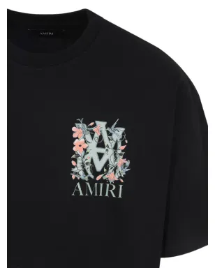 AMIRI フローラルロゴプリントTシャツ ブラック - サムネイル4