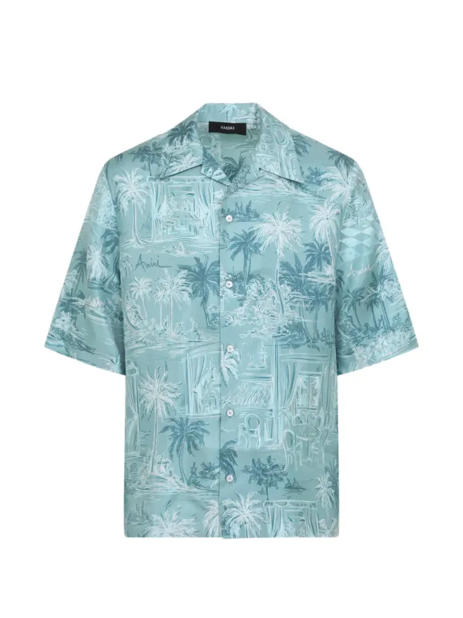 AMIRI AMIRI プリント入りシルクシャツ - ブルーの商品画像
