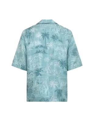 AMIRI プリント入りシルクシャツ - ブルー - サムネイル3