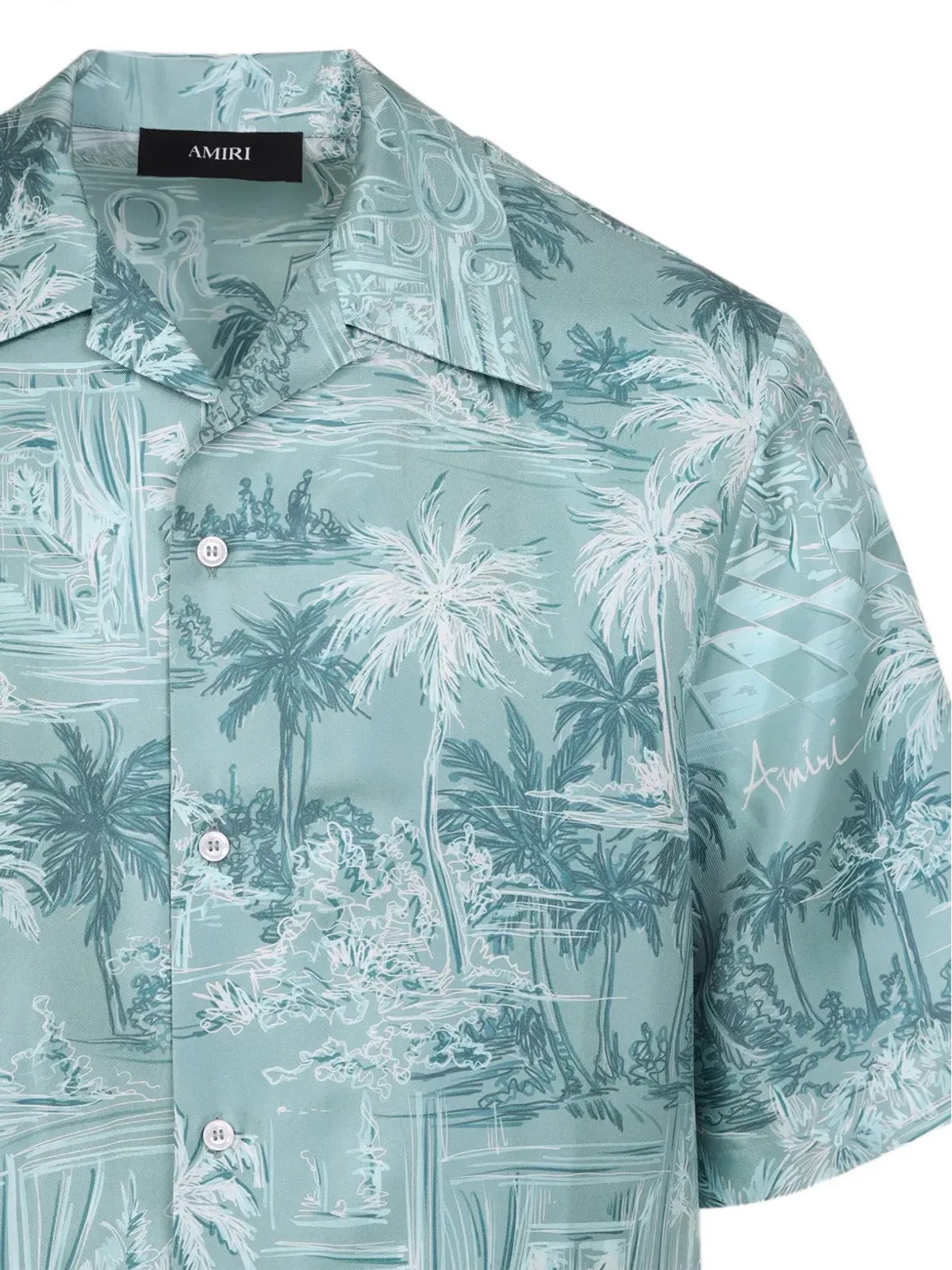 AMIRI プリント入りシルクシャツ - ブルー - 画像4