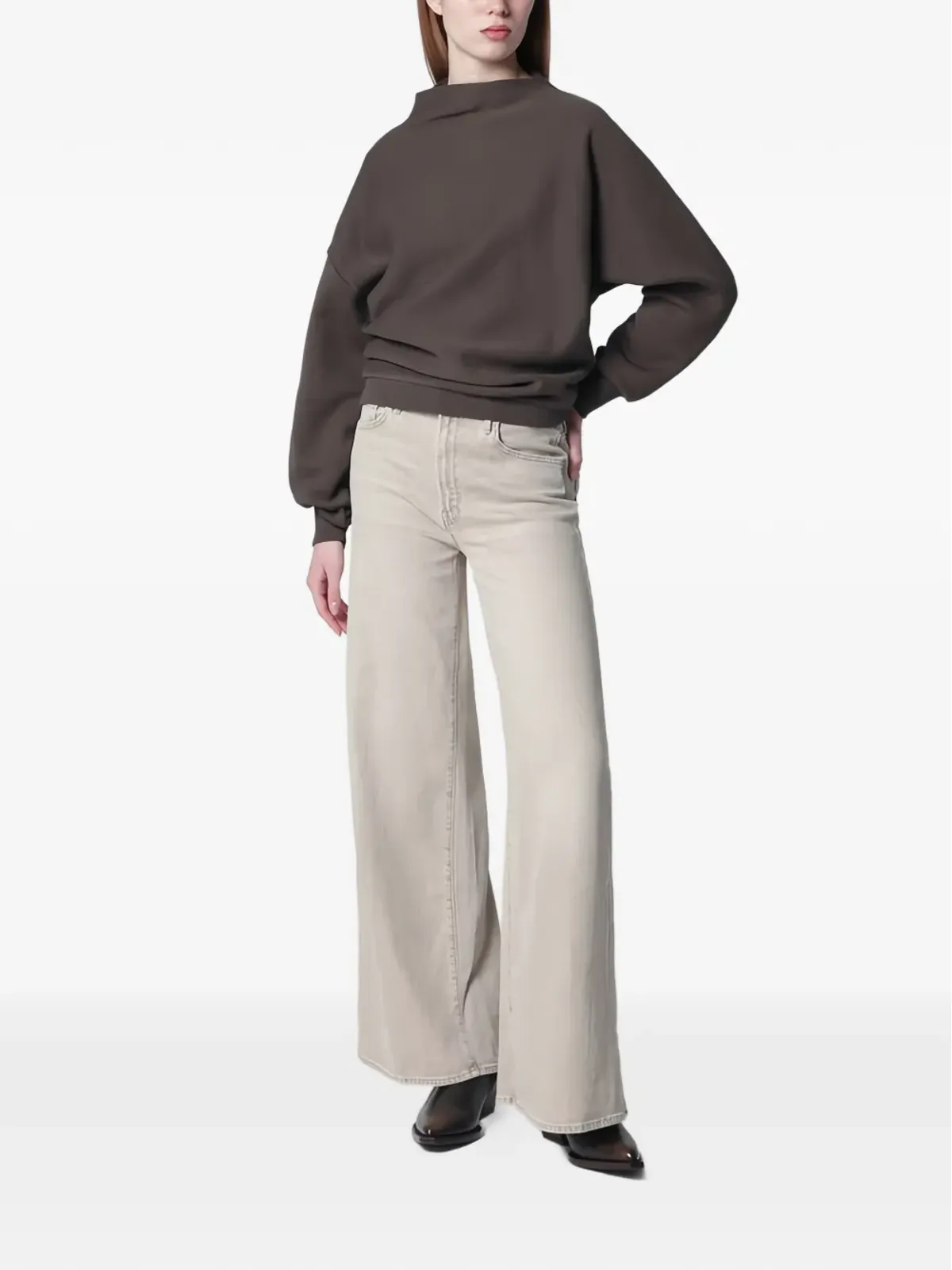 6397 ドロップショルダー スウェット - Brown - 画像2