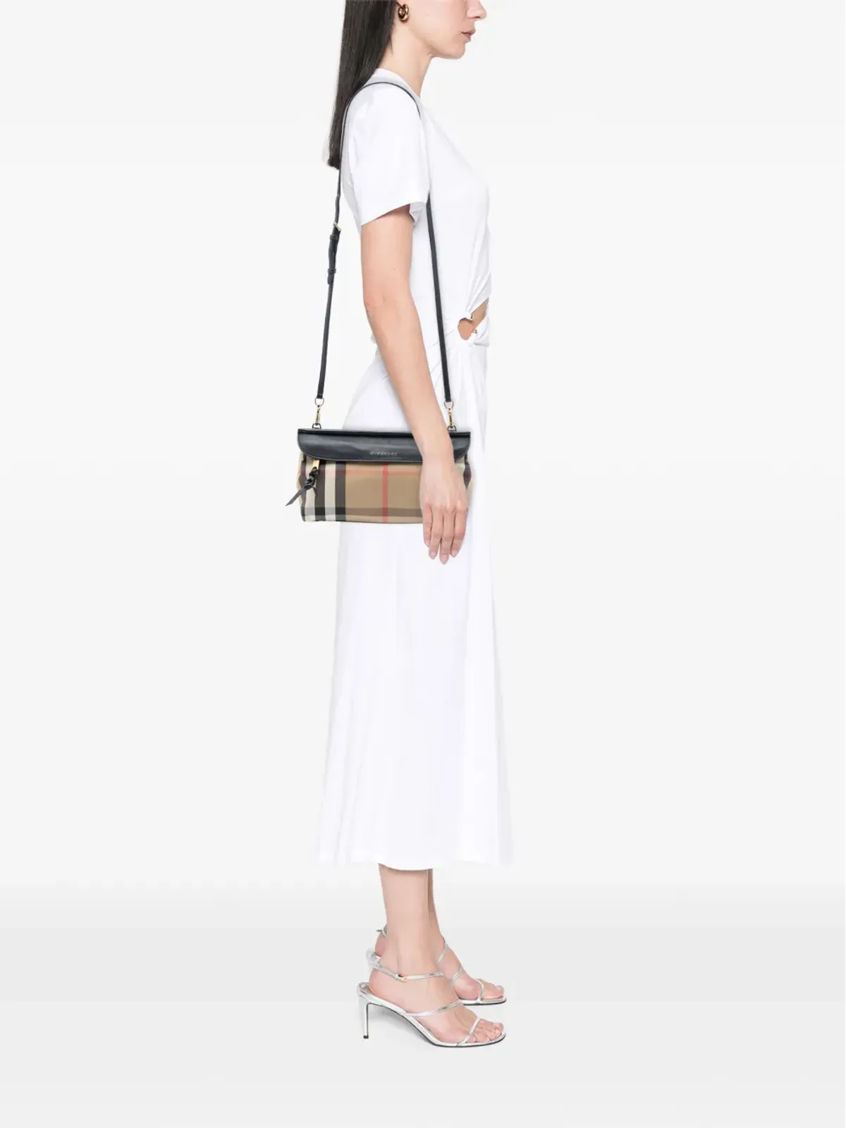 Burberry Pre-Owned ハウスチェック キャンバスとレザー クロスボディバッグ - 画像2