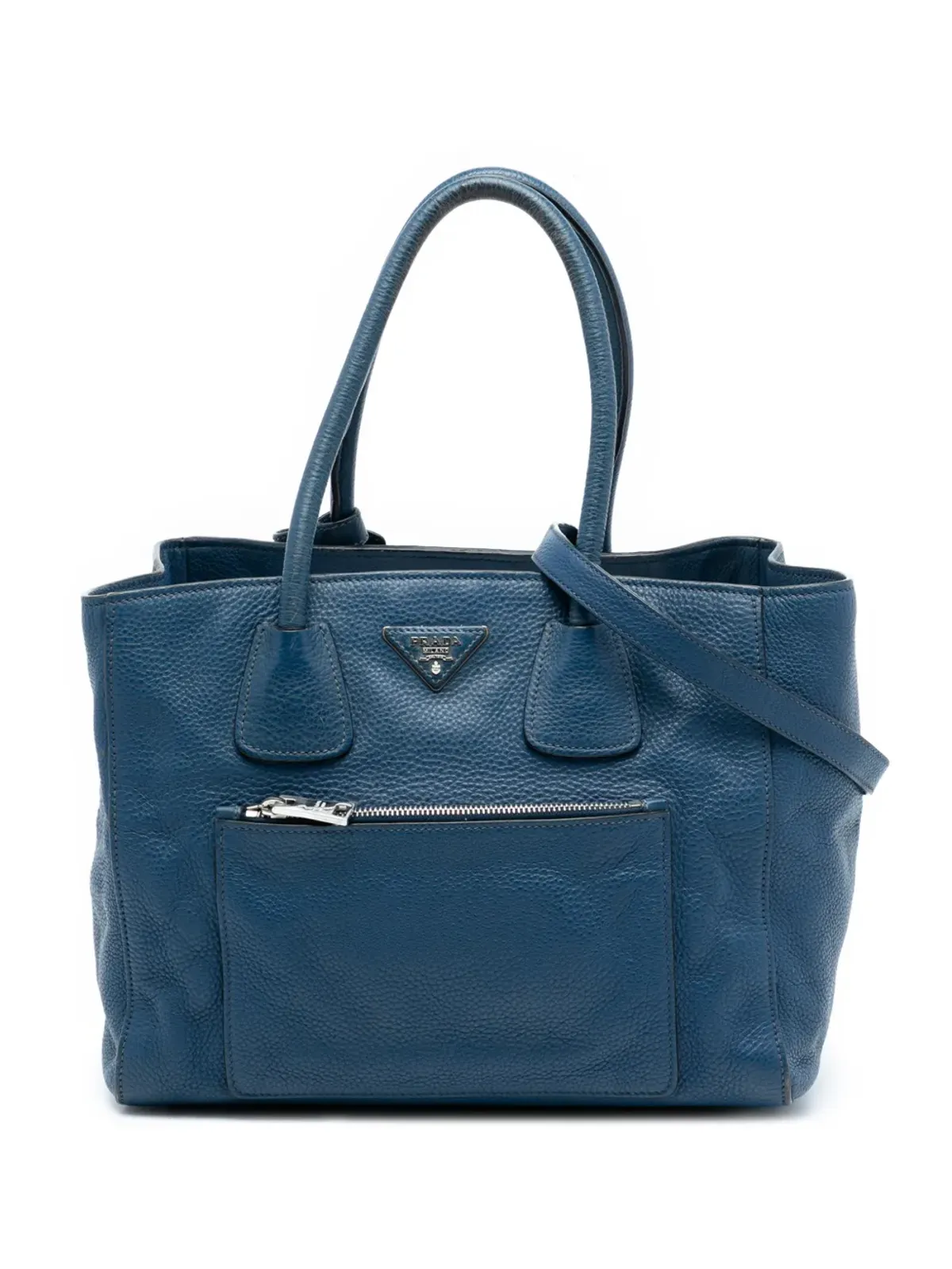 Prada Pre-Owned Vitello Daino 前ポケット付きオープン・コンバーチブル・トートサッチェル - 画像1