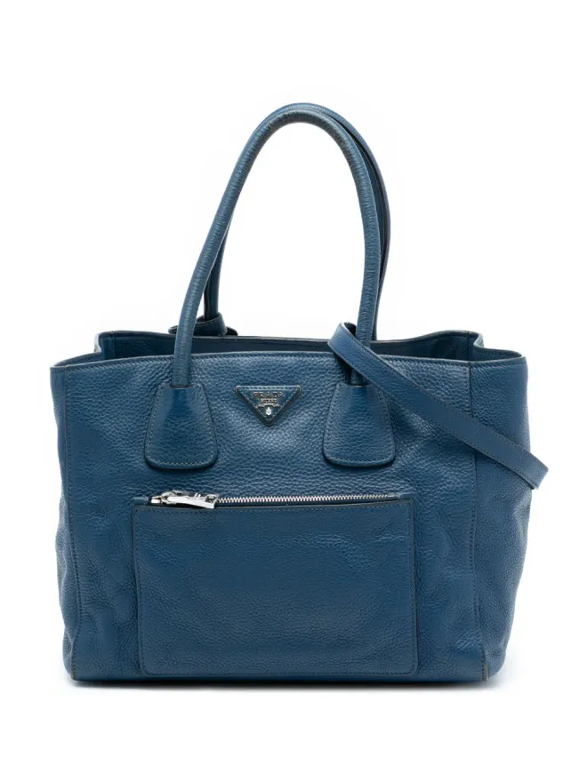Prada Pre-Owned Prada Pre-Owned Vitello Daino 前ポケット付きオープン・コンバーチブル・トートサッチェルの商品画像