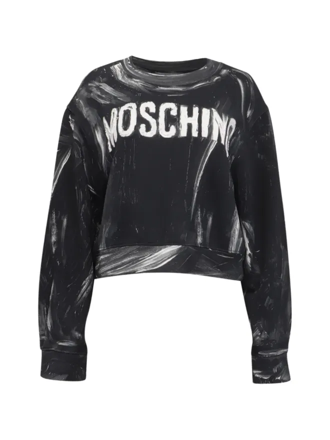 Moschino Pre-Owned Moschino Pre-Owned クチュール ロゴ ペイント スウェットシャツ - ブラックの商品画像