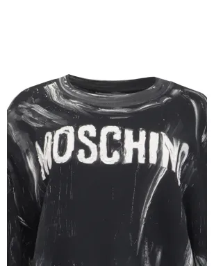 Moschino Pre-Owned クチュール ロゴ ペイント スウェットシャツ - ブラック - サムネイル4