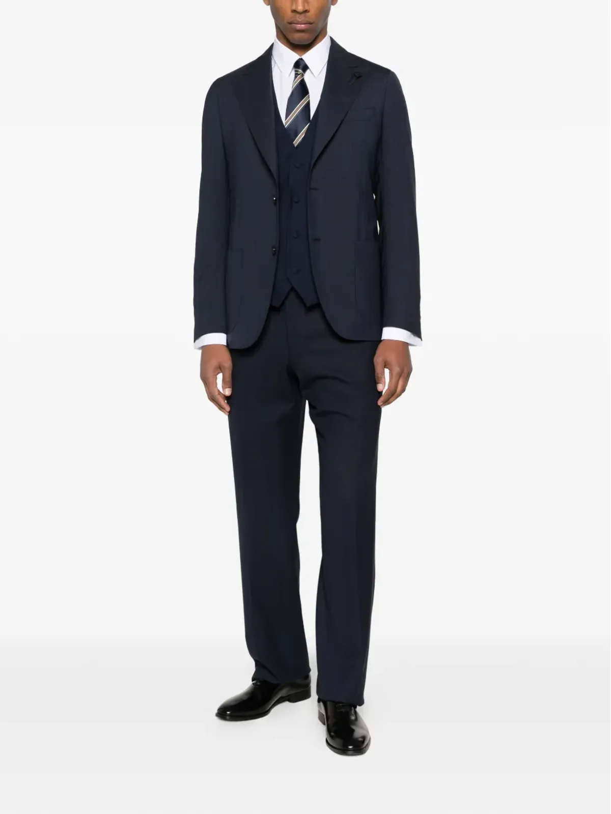 Lardini ブルー ヴァージンウール ジャケット ボタンピン - 画像2