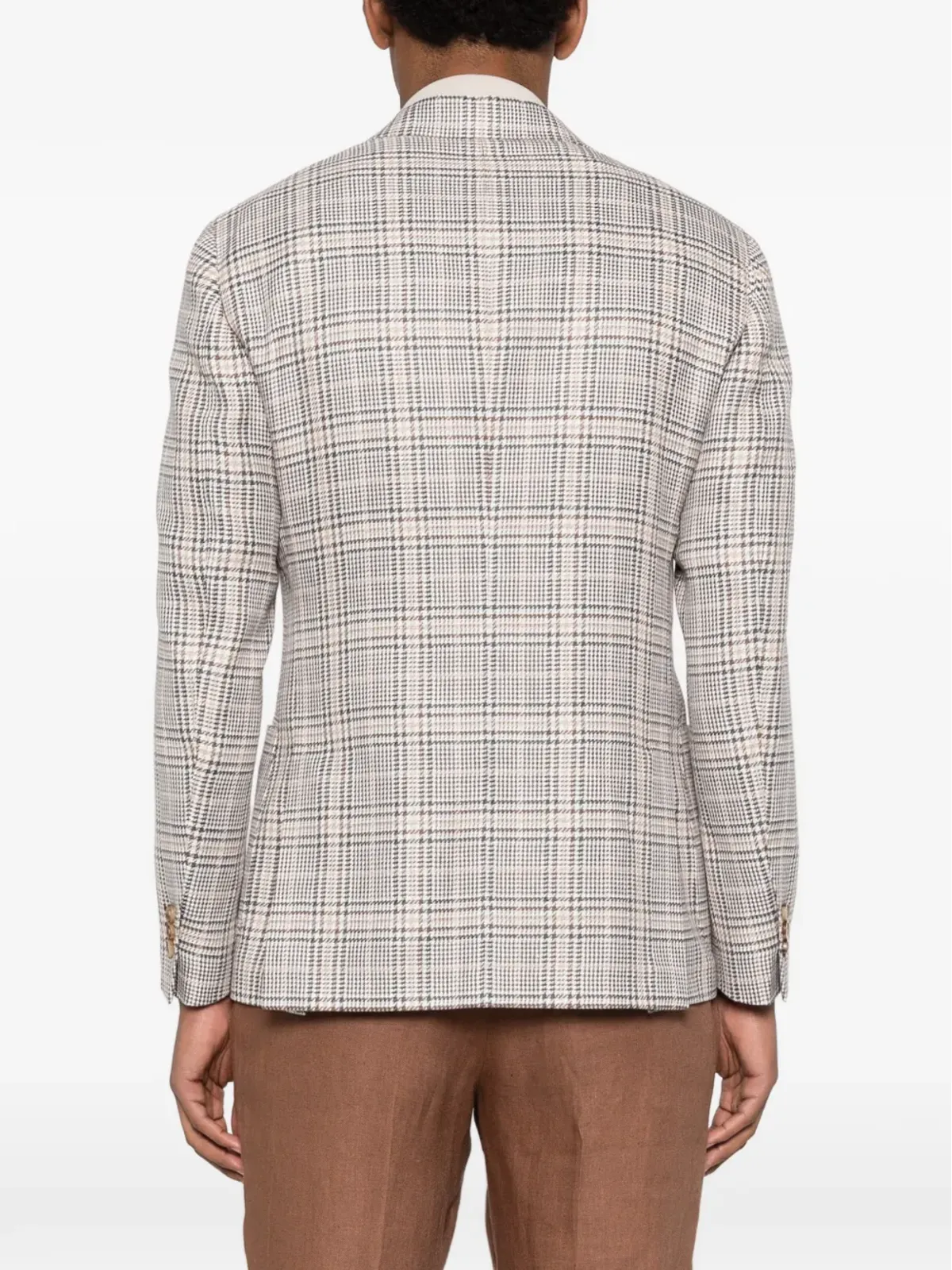 Lardini チェック柄シングルブレストジャケット - 画像4