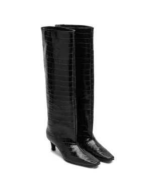 TOTEME クロコ型押し膝丈ブーツ - サムネイル2