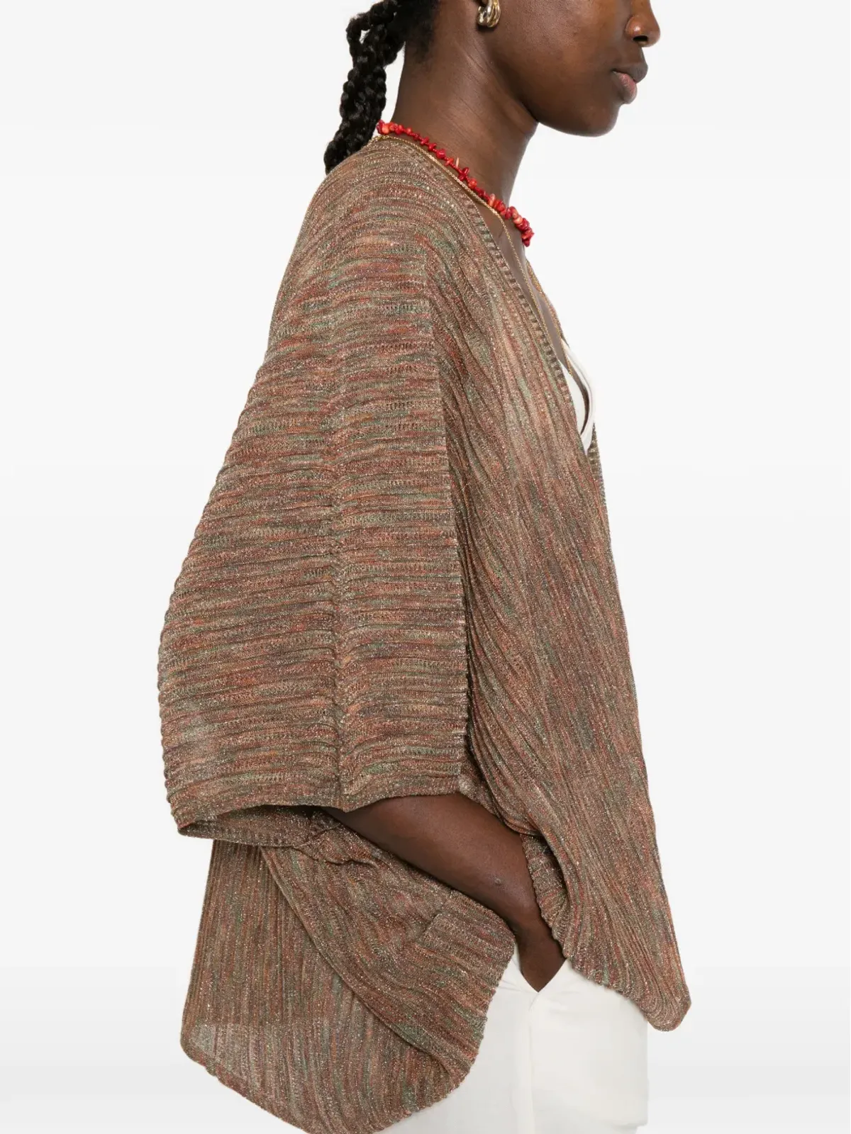 Momoni Divina striped jacket - Orange - 画像5