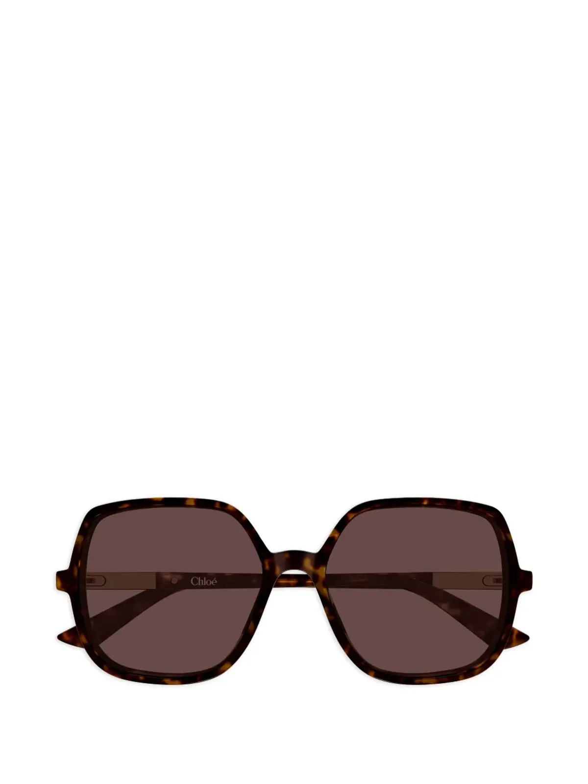 Chloé Eyewear オーバーサイズ ブラウンレンズ ジオメトリカル アセテート サングラス HAVANA-HAVANA-BROWN - 画像1