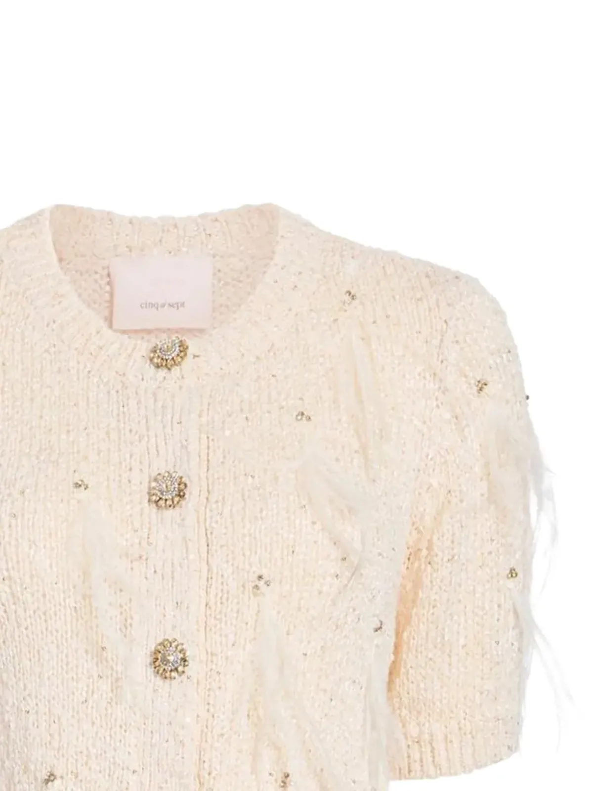 Cinq A Sept Coralie sequin-embellished feather cardigan - 画像2