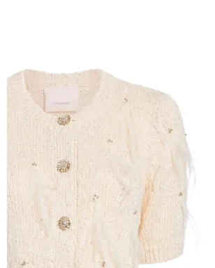 Cinq A Sept Coralie sequin-embellished feather cardigan - サムネイル2