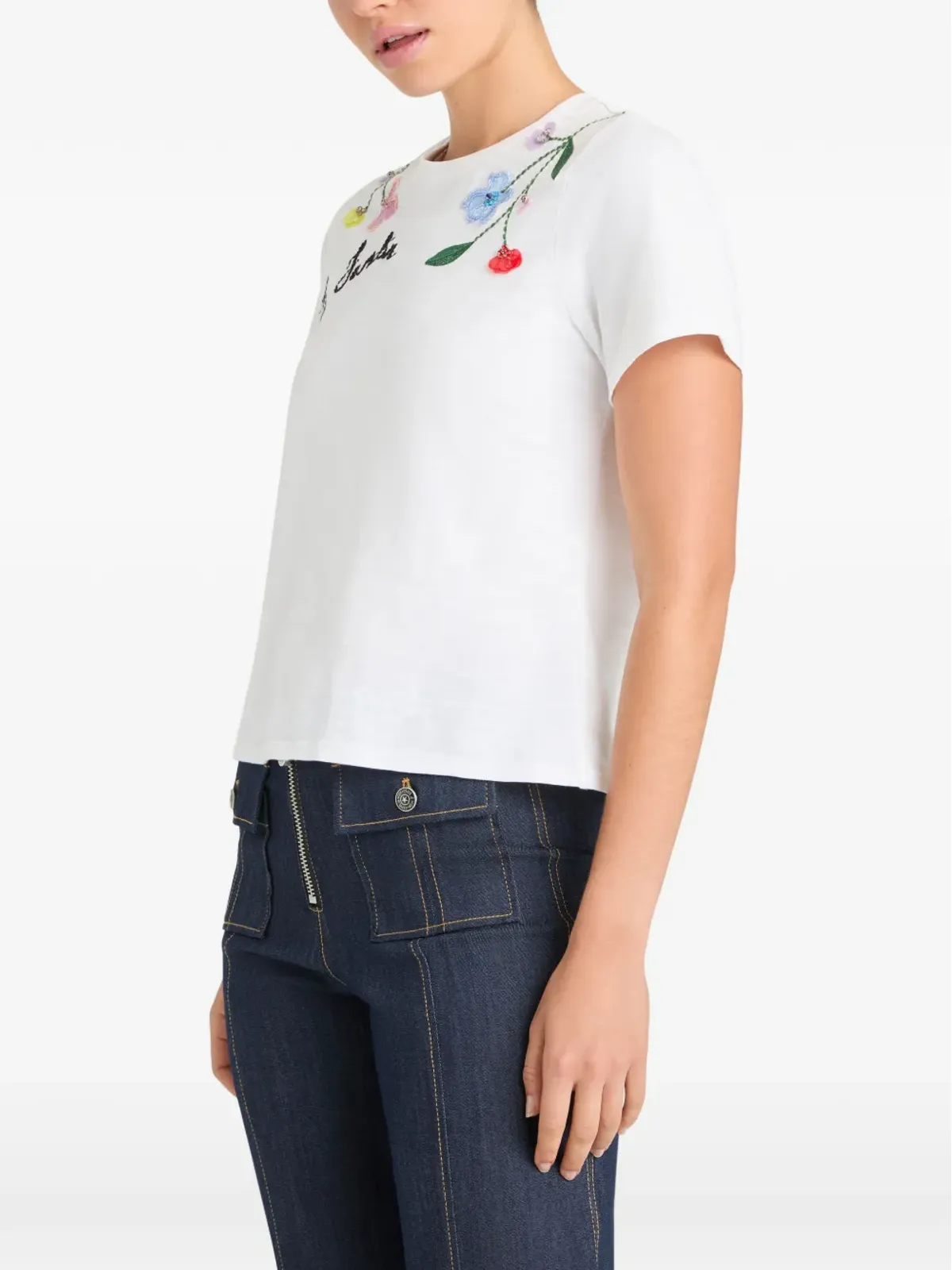 Cinq A Sept 3Dフローラル ヴァイン Tシャツ - 画像3