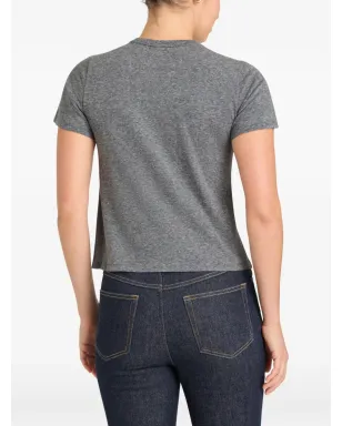 Cinq A Sept クリスタル・アムール・ハート・シュランクドTシャツ - Grey - サムネイル4