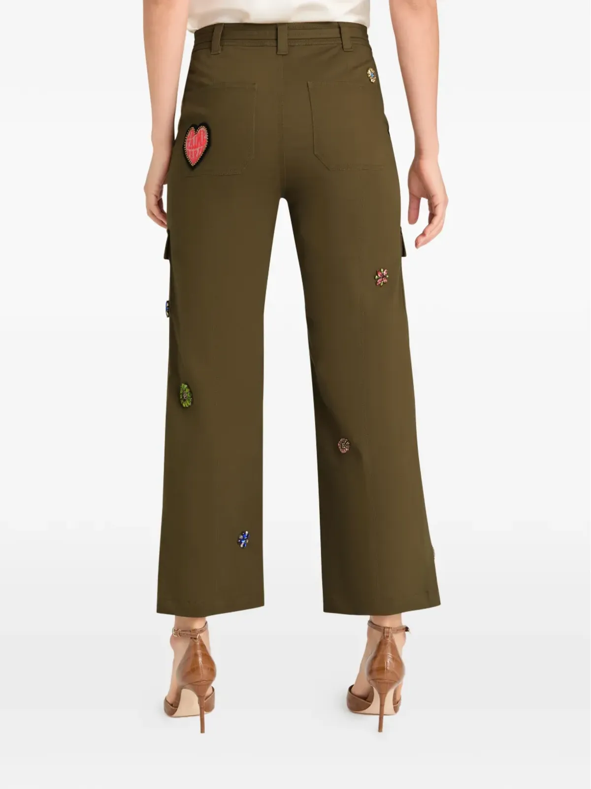 Cinq A Sept Love Michelle エンベリッシュドカーゴパンツ グリーン - 画像5