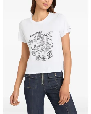 Cinq A Sept ラインストーン・ドゥードル・シュランクドTシャツ - サムネイル3