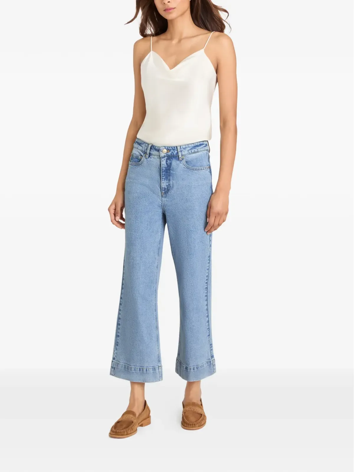 Cinq A Sept ジョーイ クロップド ワイドレッグ ジーンズ - 画像2
