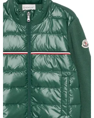 Moncler Enfant トリコロールストライプジャケット グリーン - サムネイル3