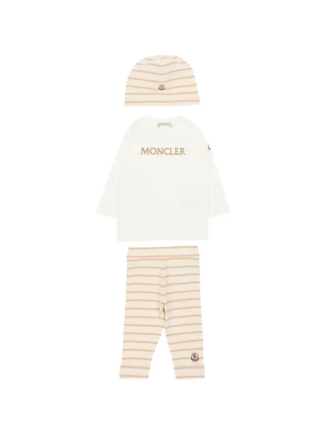 Moncler Enfant Moncler Enfant 刺繍ロゴ入りストライプパンツセット（3点セット）の商品画像