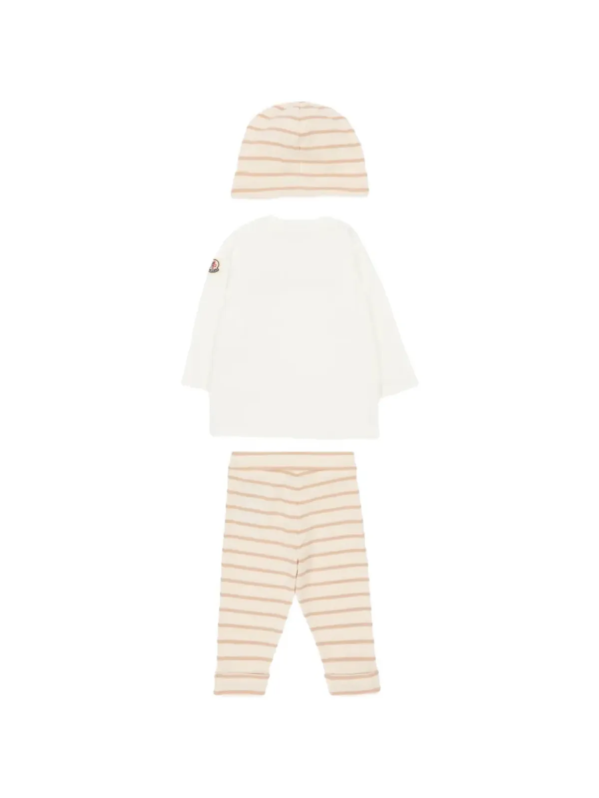 Moncler Enfant 刺繍ロゴ入りストライプパンツセット（3点セット） - 画像2
