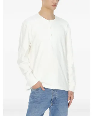 Studio Nicholson 長袖ヘンリーネックTシャツ - ホワイト - サムネイル5