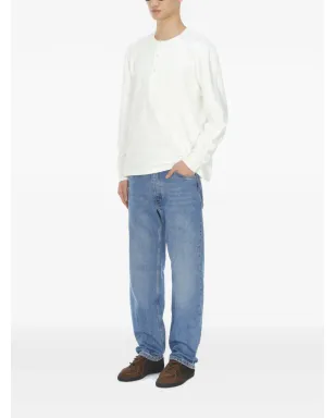Studio Nicholson 長袖ヘンリーネックTシャツ - ホワイト - サムネイル3