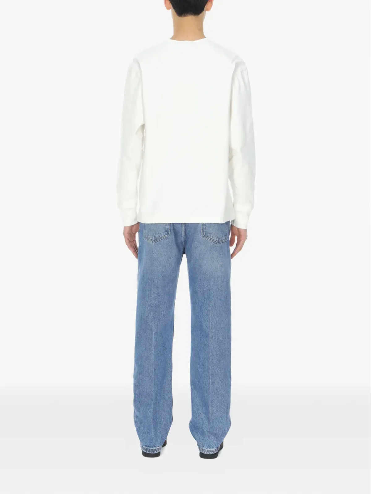 Studio Nicholson 長袖ヘンリーネックTシャツ - ホワイト - 画像4