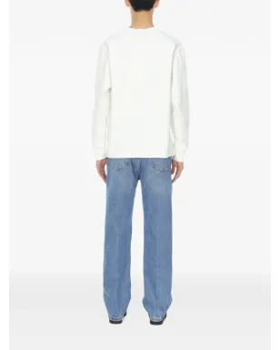 Studio Nicholson 長袖ヘンリーネックTシャツ - ホワイト - サムネイル4