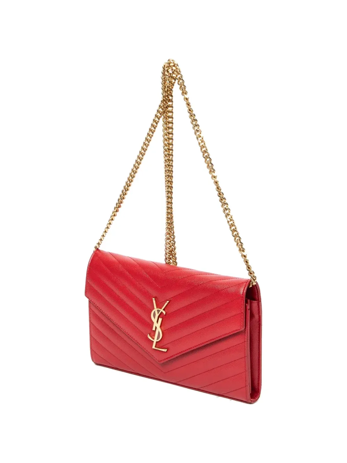 Saint Laurent ビンテージ Cassandre チェヴォロン柄 クロスボディバッグ - レッド - 画像3