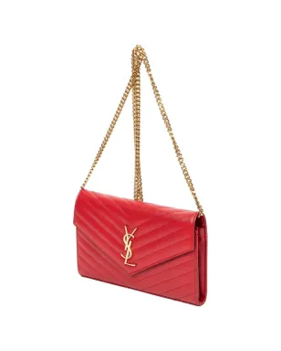 Saint Laurent ビンテージ Cassandre チェヴォロン柄 クロスボディバッグ - レッド - サムネイル3