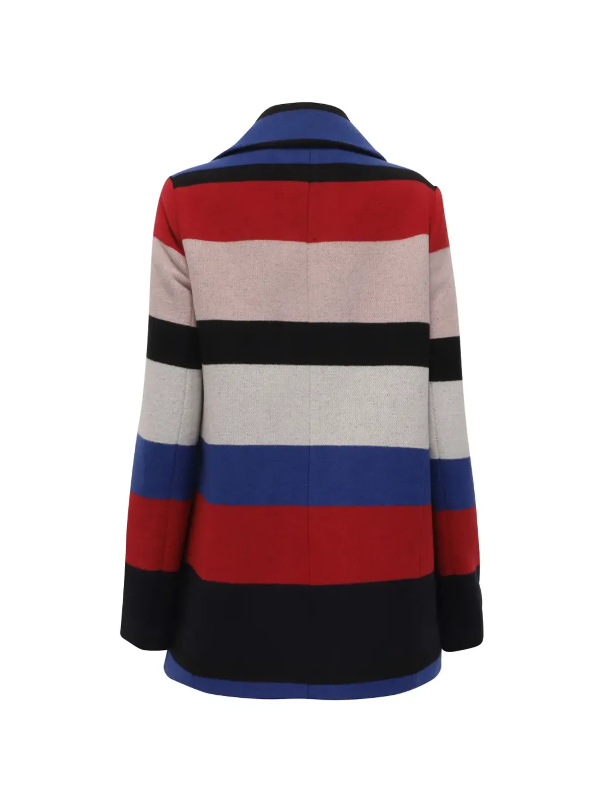 Moschino Pre-Owned ストライプ柄ダブルブレストピーコート - 画像2