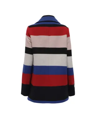 Moschino Pre-Owned ストライプ柄ダブルブレストピーコート - サムネイル2