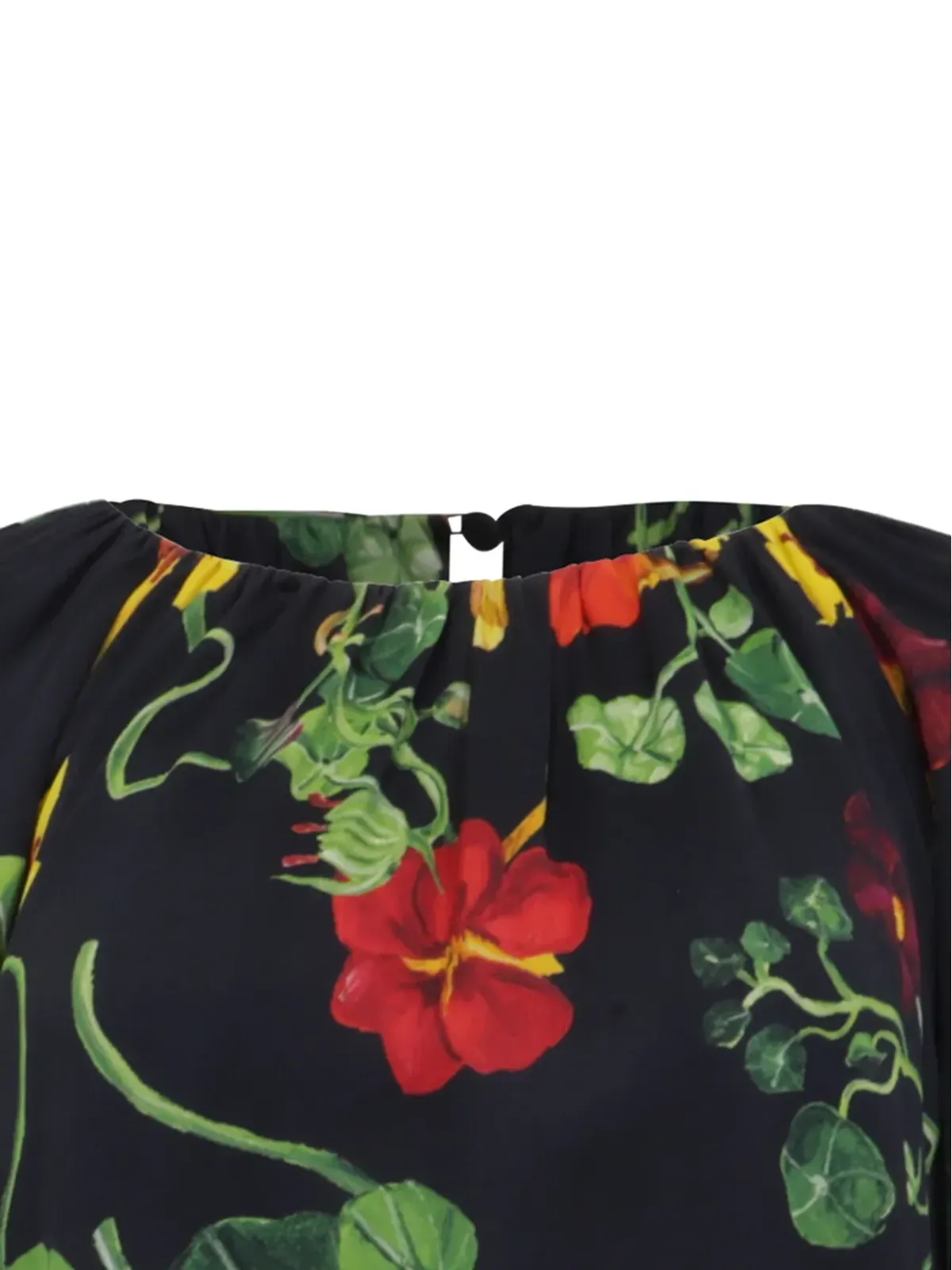 Oscar de la Renta ビンテージ ナスターチューム柄 長袖ブラウス - 画像4