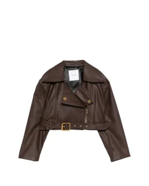 Pinko Kids チオド ベルト付きジップジャケット ブラウン - サムネイル1