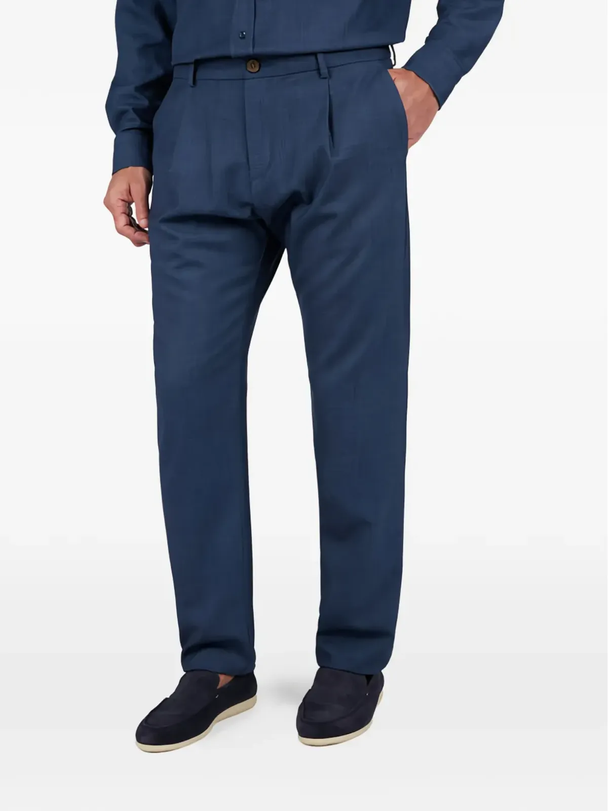 Paul & Shark x Loro Piana Jersely Lucca プリーツ チノス - Blue - 画像2