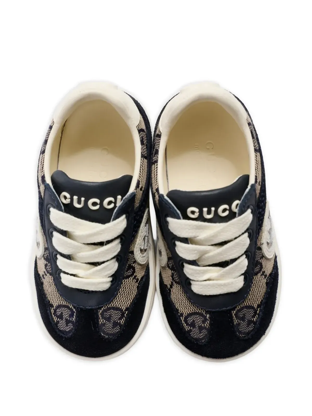 Gucci Kids logo-patch sneakers - Blue - 画像4