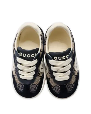 Gucci Kids logo-patch sneakers - Blue - サムネイル4