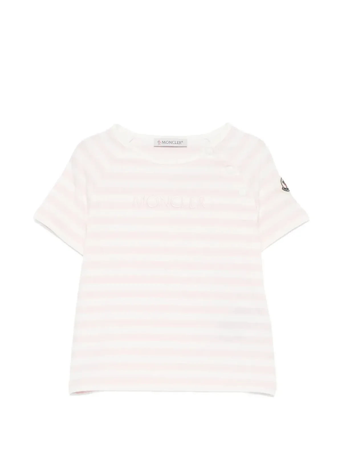 Moncler Enfant ストライプ柄Tシャツ - ホワイト - 画像1