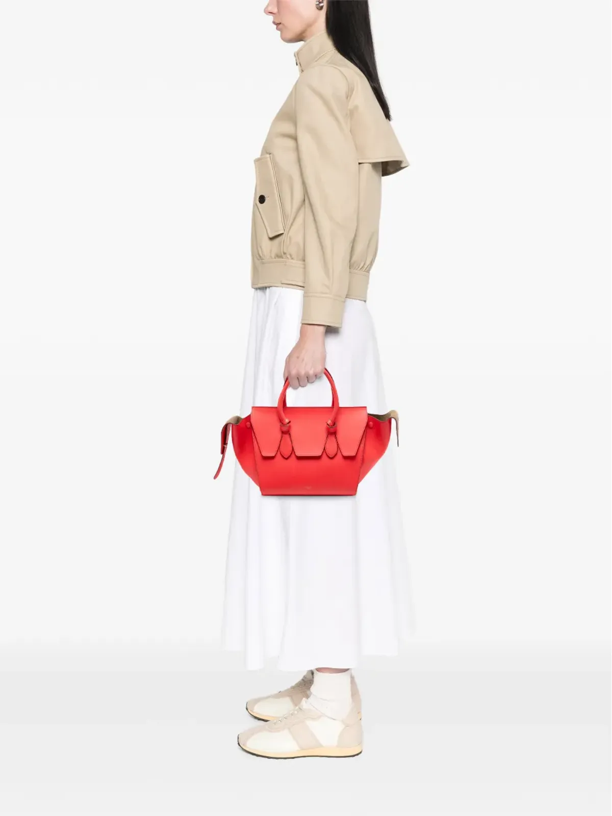 Celine Pre-Owned 2015年 小粒グレインカーフスキン タイノット ハンドバッグ - 赤 - 画像2