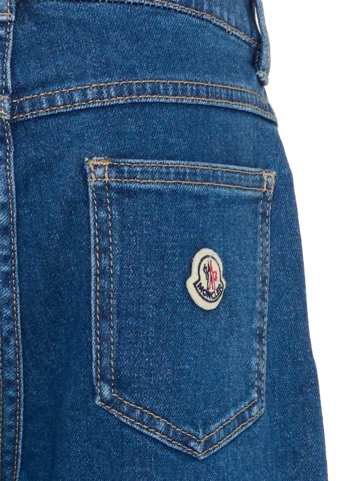 Moncler Enfant ロゴパッチデニムジーンズ - 画像3