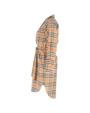 Burberry Pre-Owned チェック柄ベルト付きシャツドレス - サムネイル1