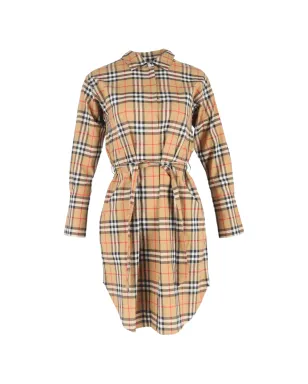 Burberry Pre-Owned チェック柄ベルト付きシャツドレス - サムネイル2