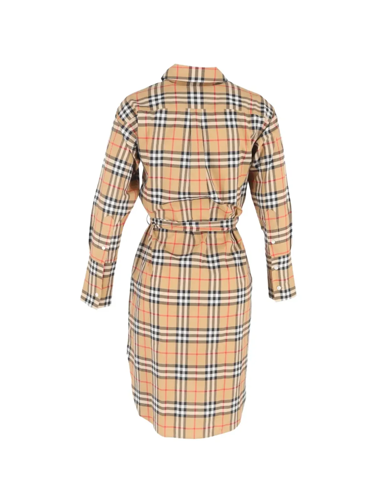 Burberry Pre-Owned チェック柄ベルト付きシャツドレス - 画像3