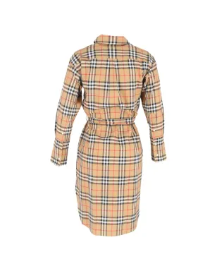 Burberry Pre-Owned チェック柄ベルト付きシャツドレス - サムネイル3