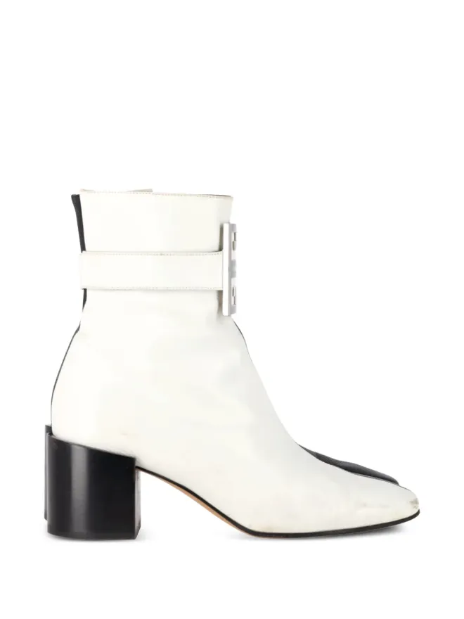 Givenchy Pre-Owned Givenchy ビンテージ 4G ツートーンバックル アンクルブーツ - Whiteの商品画像