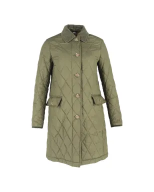 Burberry Pre-Owned キルテッド コーデュロイ コート - グリーン - サムネイル1