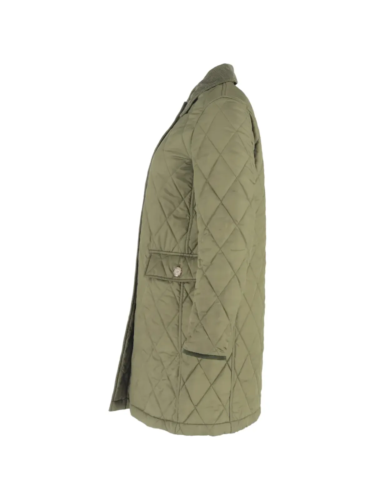 Burberry Pre-Owned キルテッド コーデュロイ コート - グリーン - 画像3